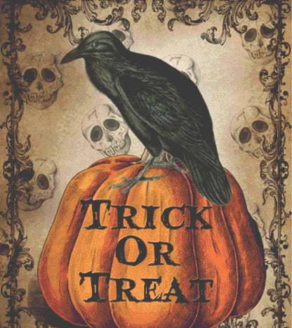 Crow Pumpkin cross stitch pattern by IvyCottageHome