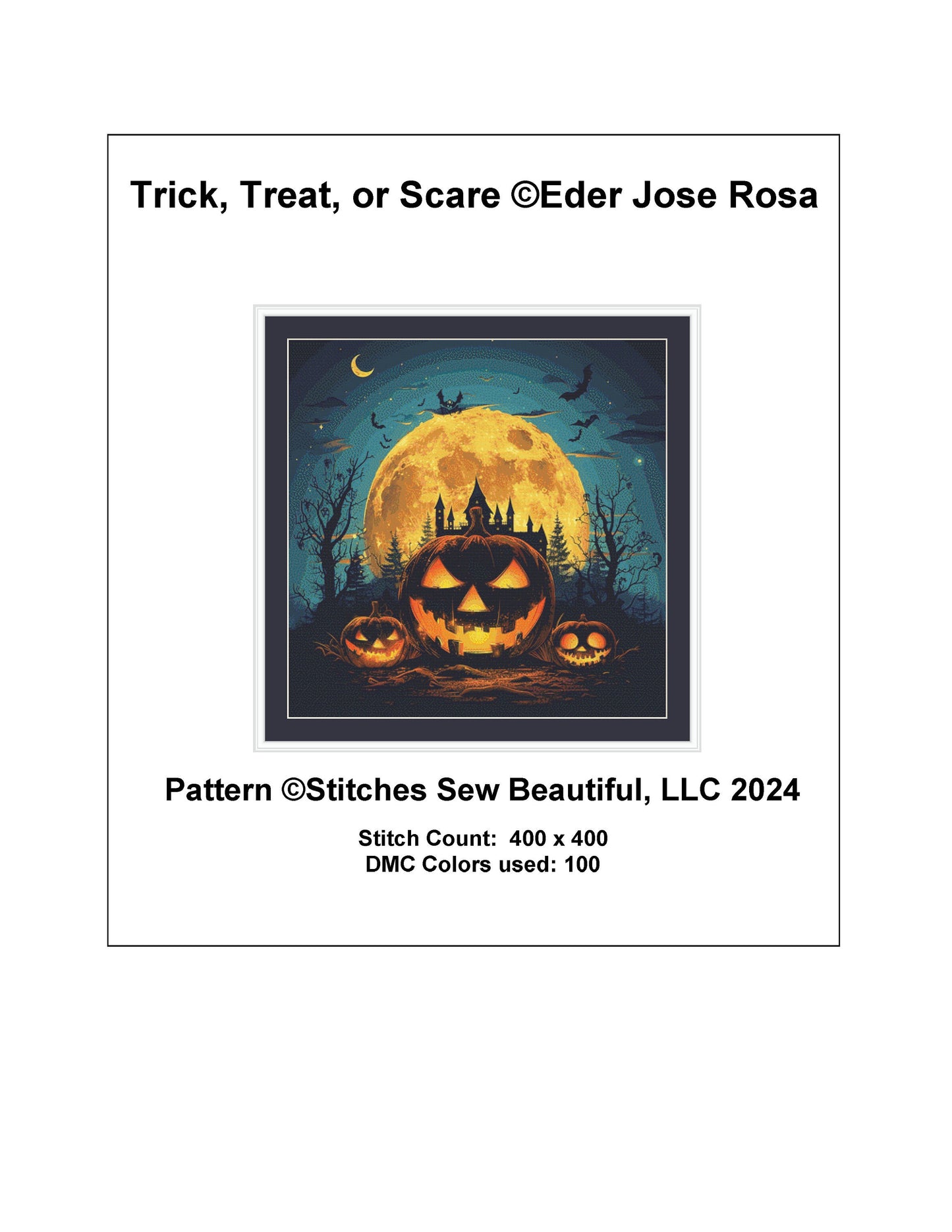 Trick, Treat, or Scare cross stitch pattern by Eder Jose Rosa