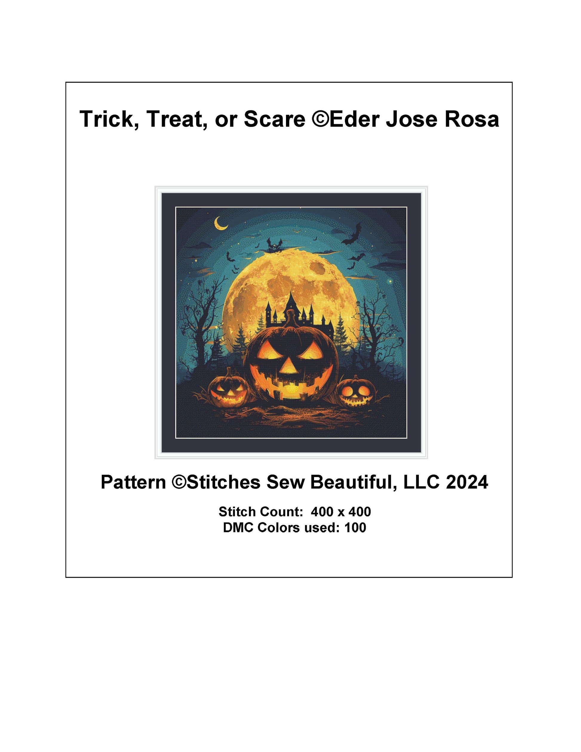 Trick, Treat, or Scare cross stitch pattern by Eder Jose Rosa
