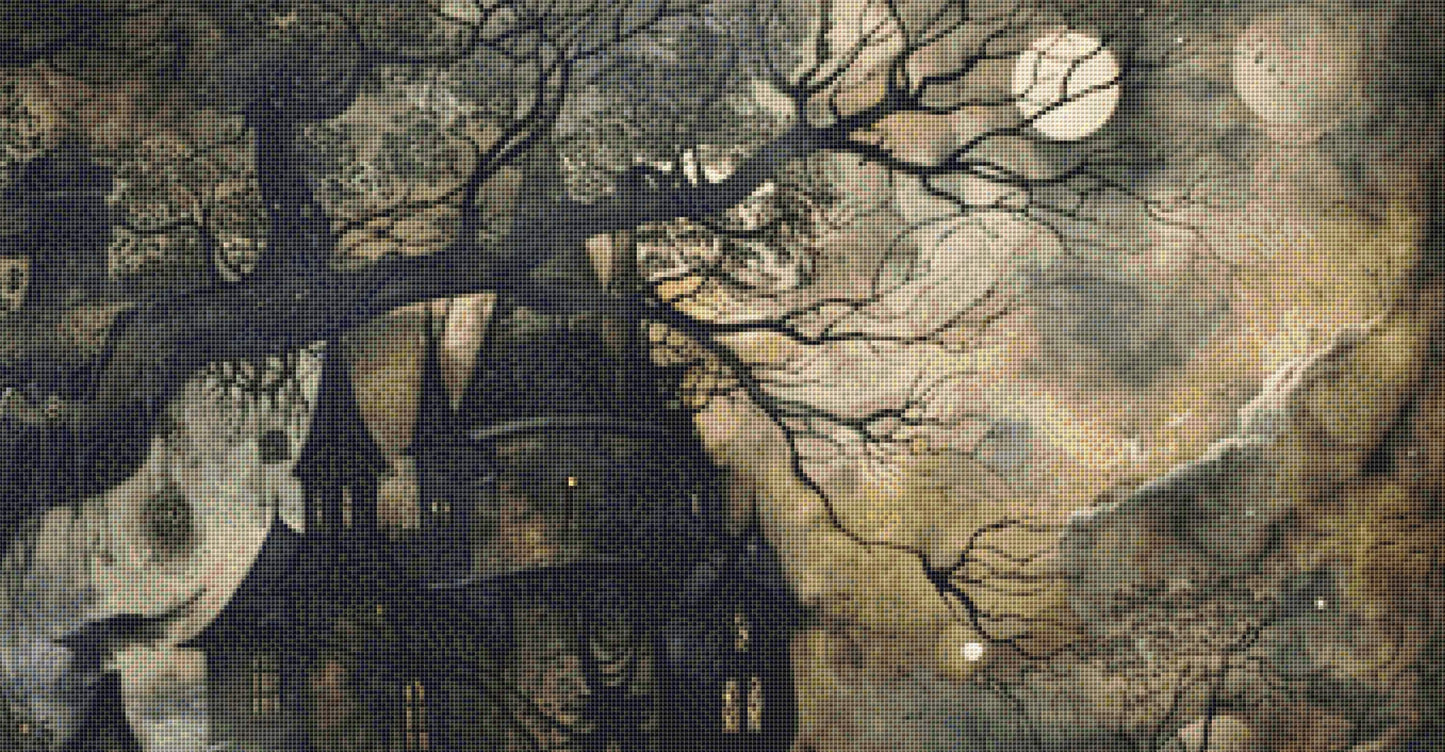 Gothic Princess and Moonlit Palace cross stitch pattern by The Art Revivalist