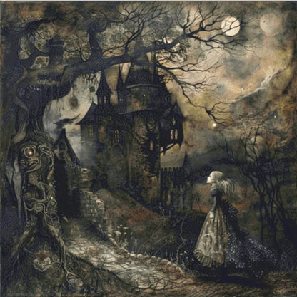 Gothic Princess and Moonlit Palace cross stitch pattern by The Art Revivalist