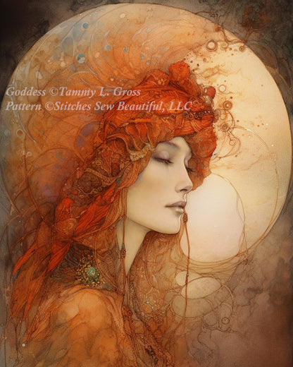 Goddess cross stitch pattern by Tammy L. Gross