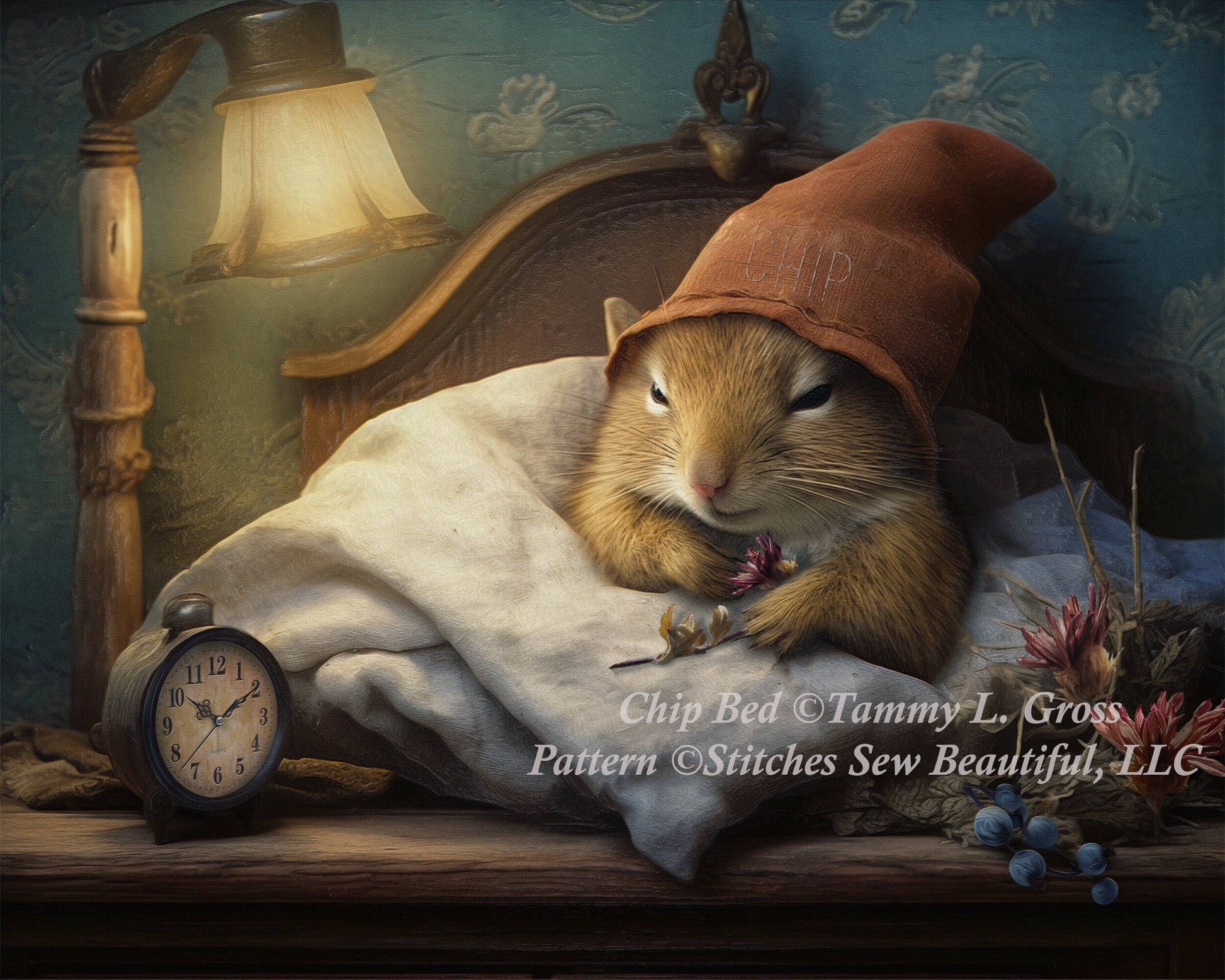 Chip Bed (Max Size) cross stitch pattern by Tammy L. Gross
