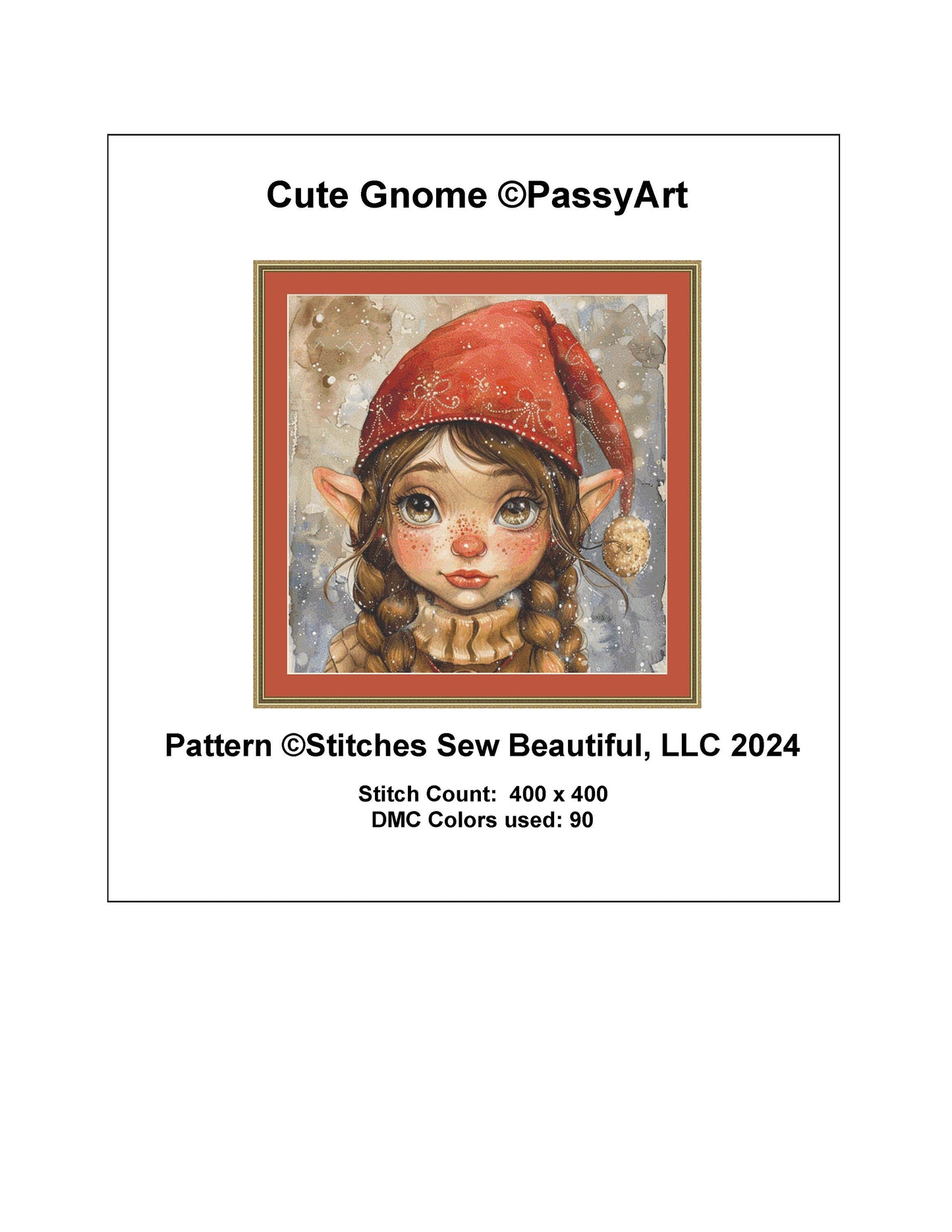 Cute Gnome cross stitch pattern by PassyArt