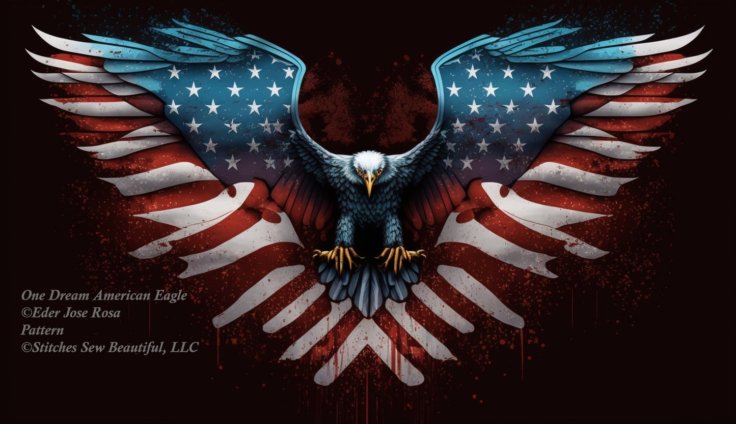 One Dream American Eagle (Max Size/Color) cross stitch pattern by Eder Jose Rosa