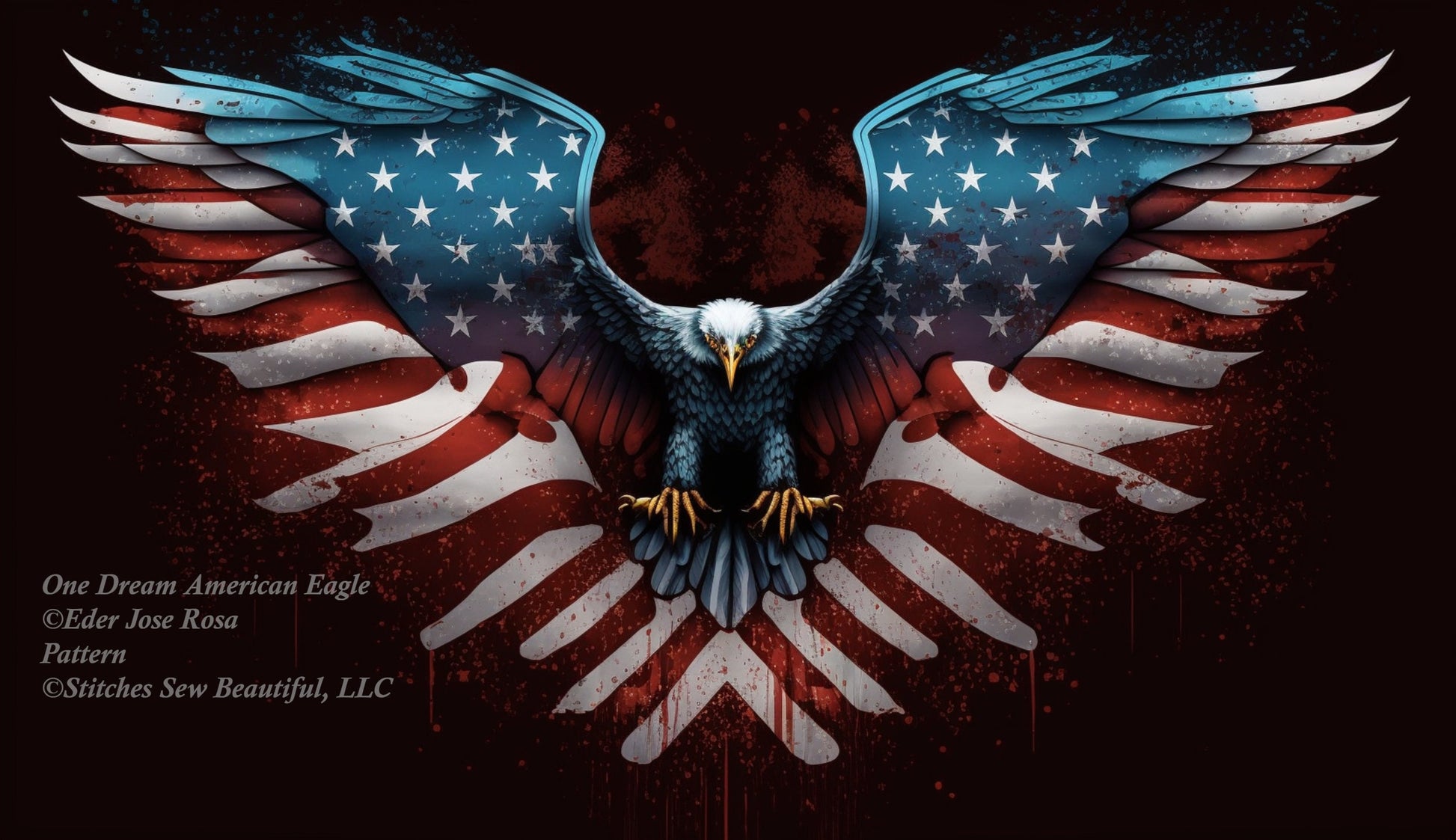 One Dream American Eagle (Max Size/Color) cross stitch pattern by Eder Jose Rosa