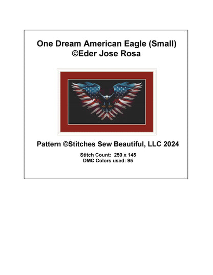 One Dream American Eagle (Small) cross stitch pattern by Eder Jose Rosa