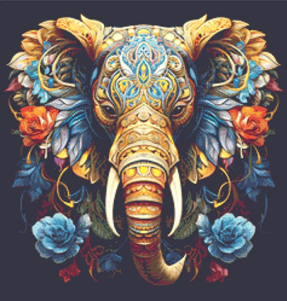 Elephant in Colors (Small) cross stitch pattern by Eder Jose Rosa