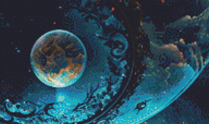 Ying Yang Day and Night (Max Color) cross stitch pattern by Digital Art Club AU