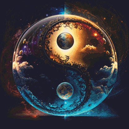 Ying Yang Day and Night cross stitch pattern by DigitalArtClubAU