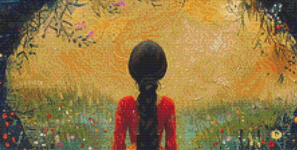 Woman in a Field of Flowers 11 cross stitch pattern by Eder Jose Rosa
