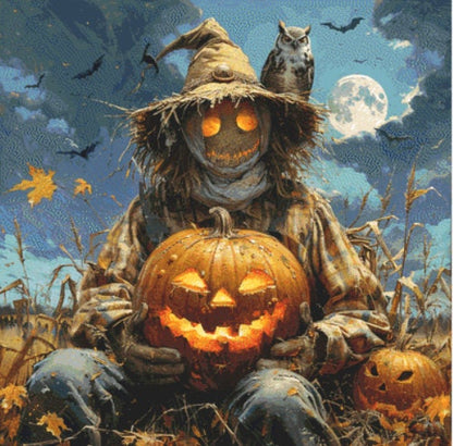 The Scarecrow and the Pumpkin Head cross stitch pattern by Eder Jose Rosa