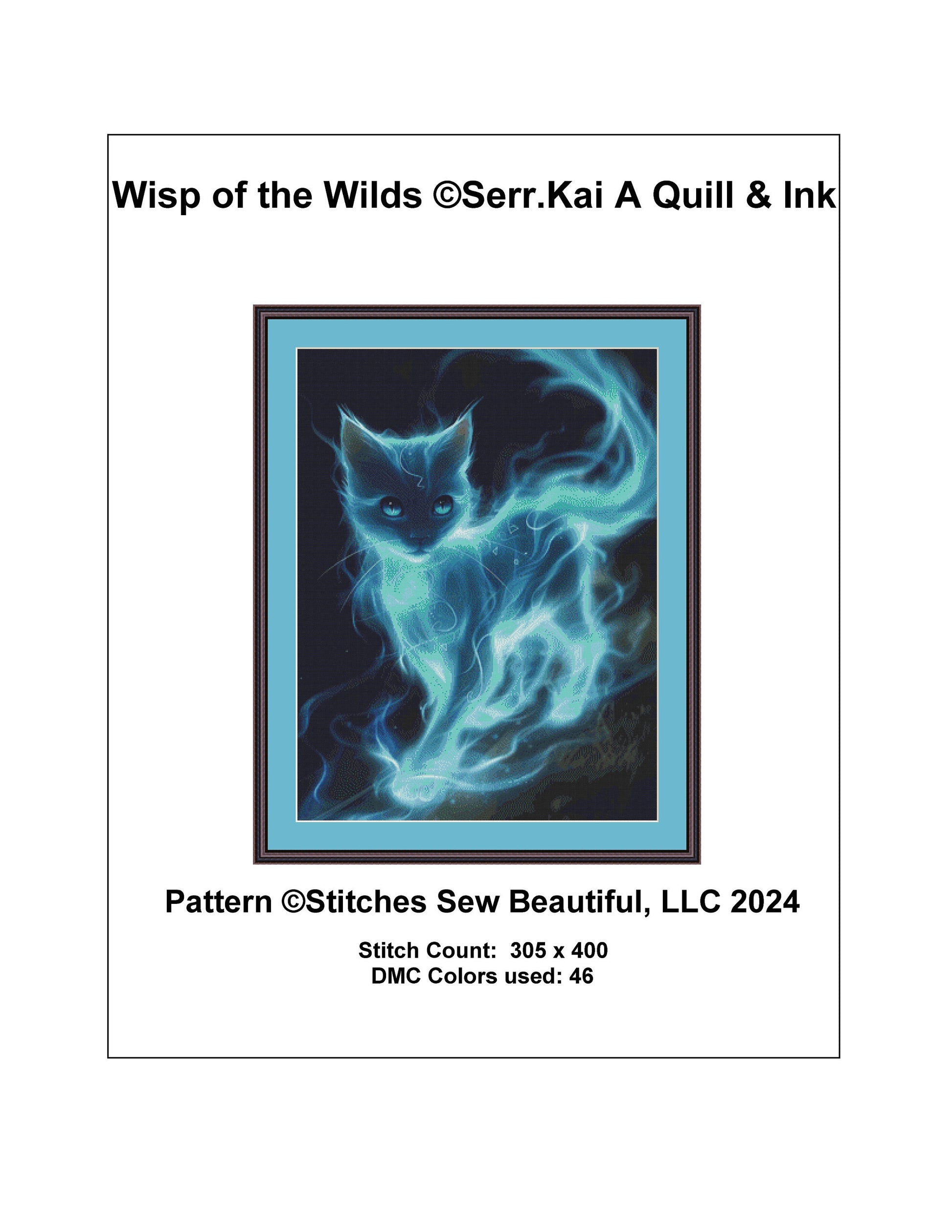 Wisp of the Wilds cross stitch pattern by Serr.Kai A Quill & Ink