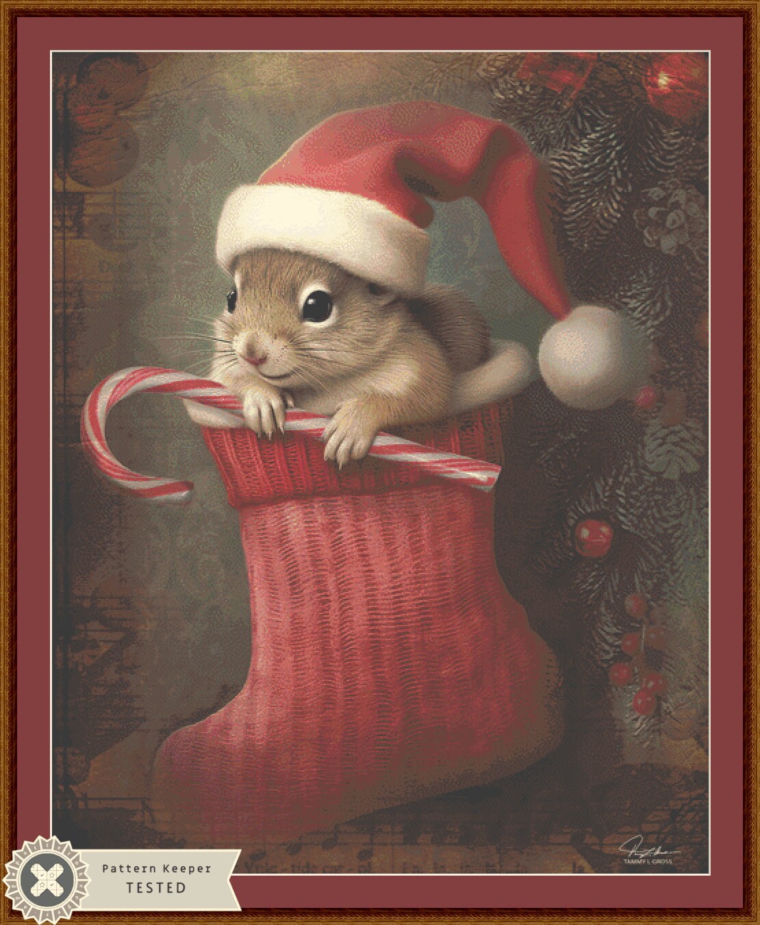 Christmas Stocking (Max Size/Color) cross stitch pattern by Tammy L. Gross