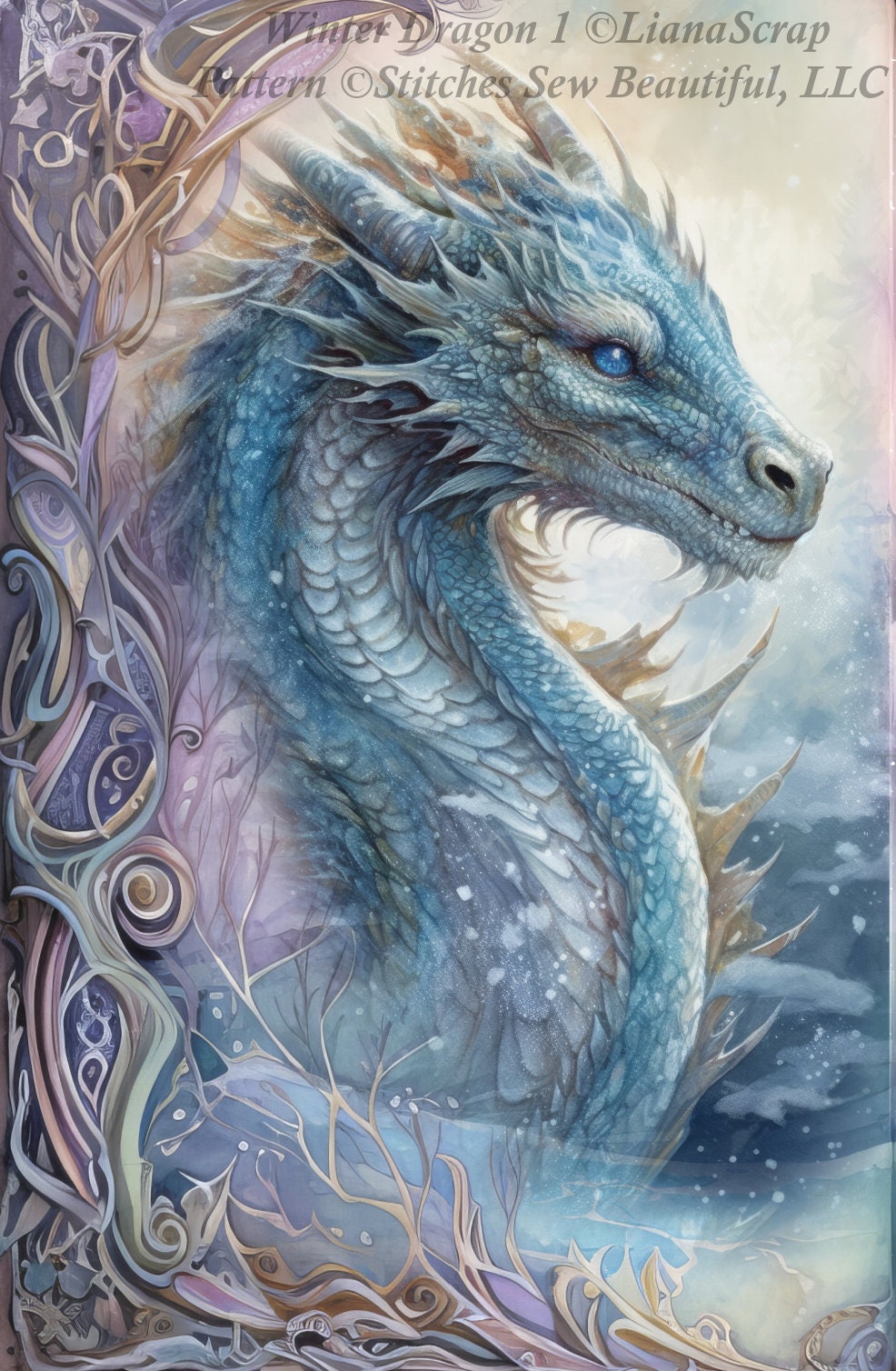 Winter Dragon 1 cross stitch pattern by LianaScrap