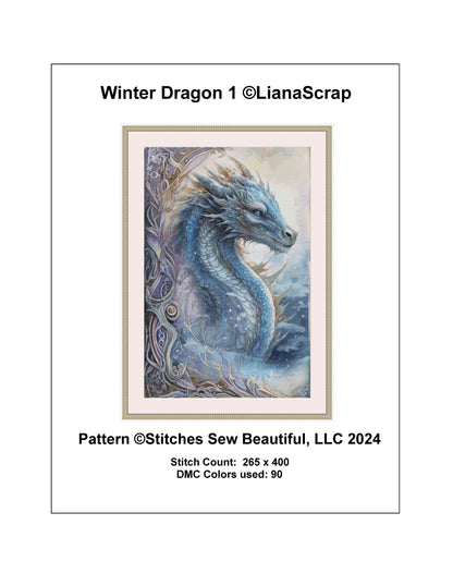 Winter Dragon 1 cross stitch pattern by LianaScrap