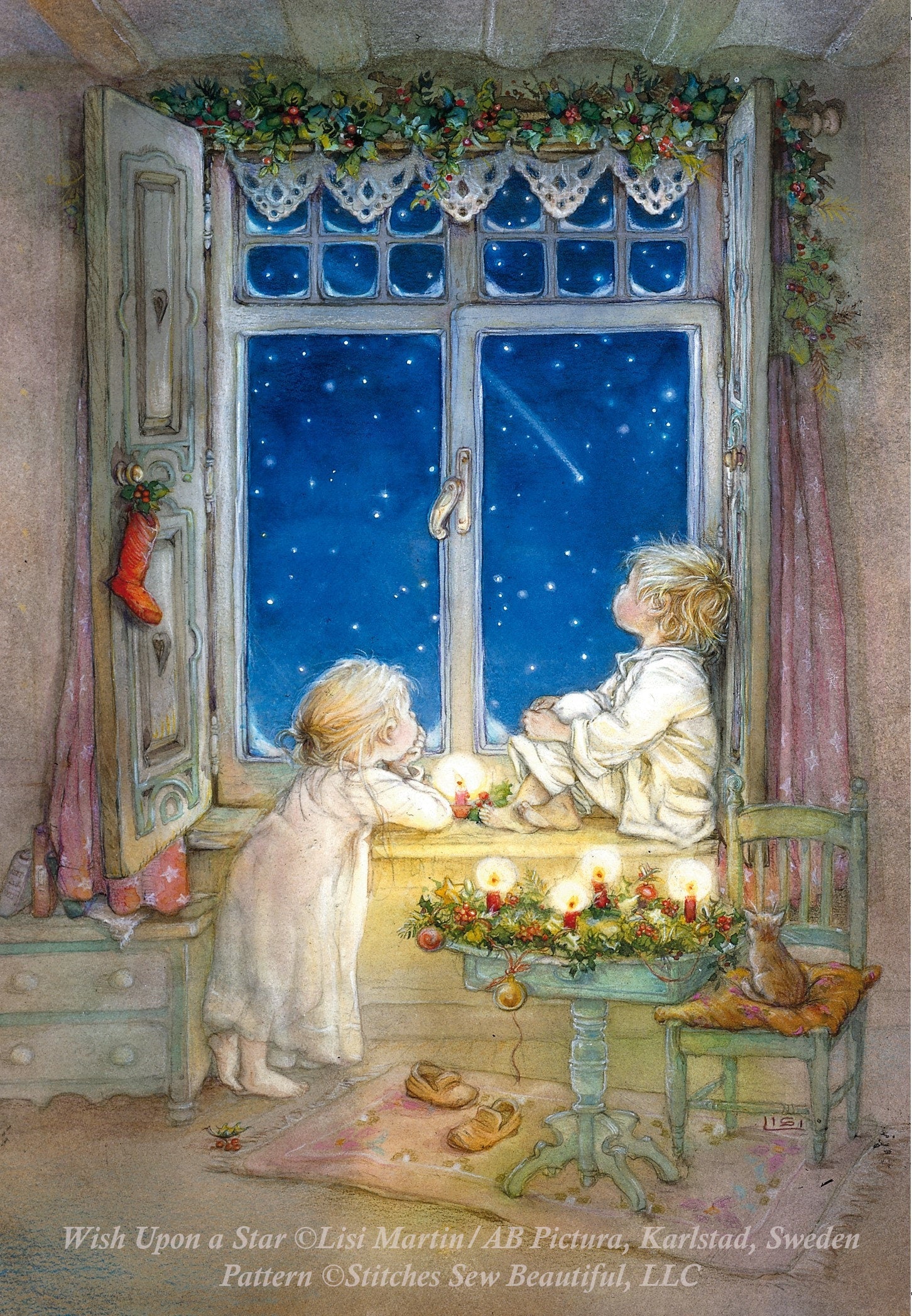 Wish Upon a Star cross stitch pattern by Lisi Martin/AB Pictura, Karlstad, Sweden