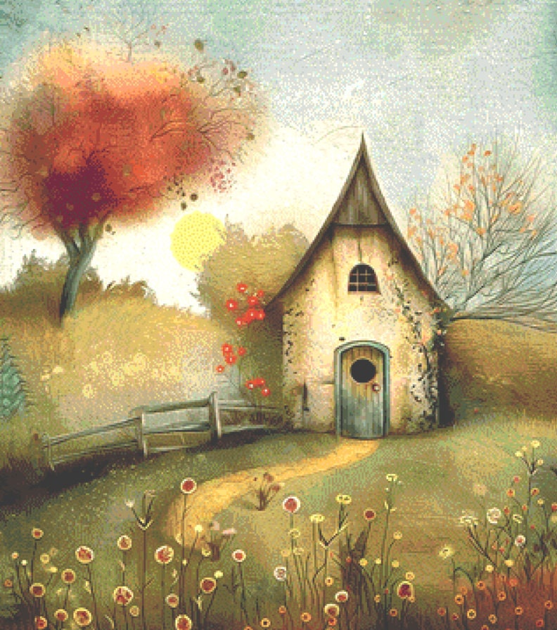 Fizzy House cross stitch pattern by Tammy L. Gross