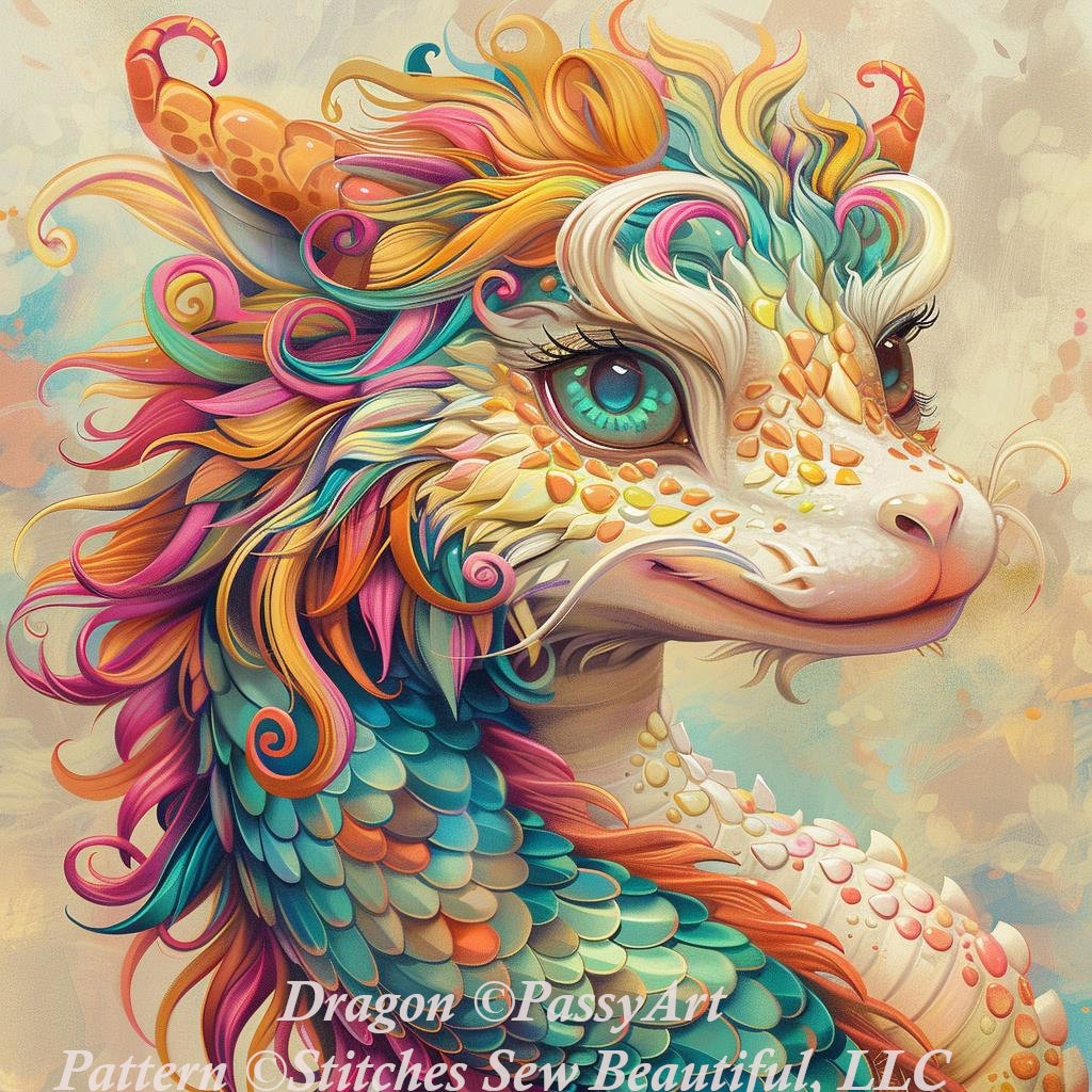 Dragon cross stitch pattern by PassyArt