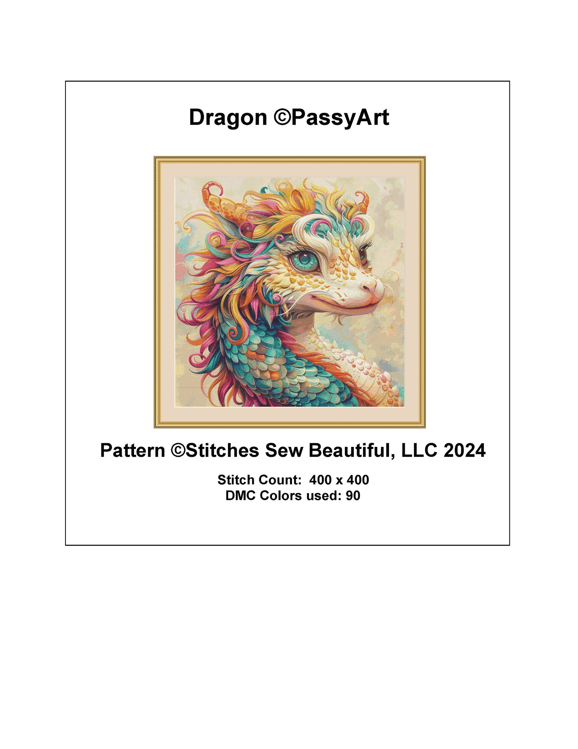 Dragon cross stitch pattern by PassyArt