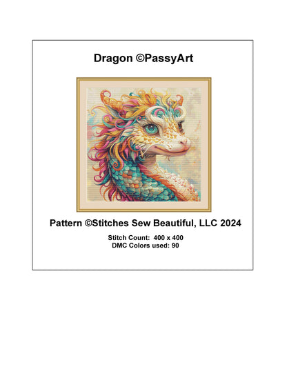Dragon cross stitch pattern by PassyArt