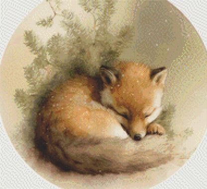 Fox (Round) cross stitch pattern by Tammy L. Gross