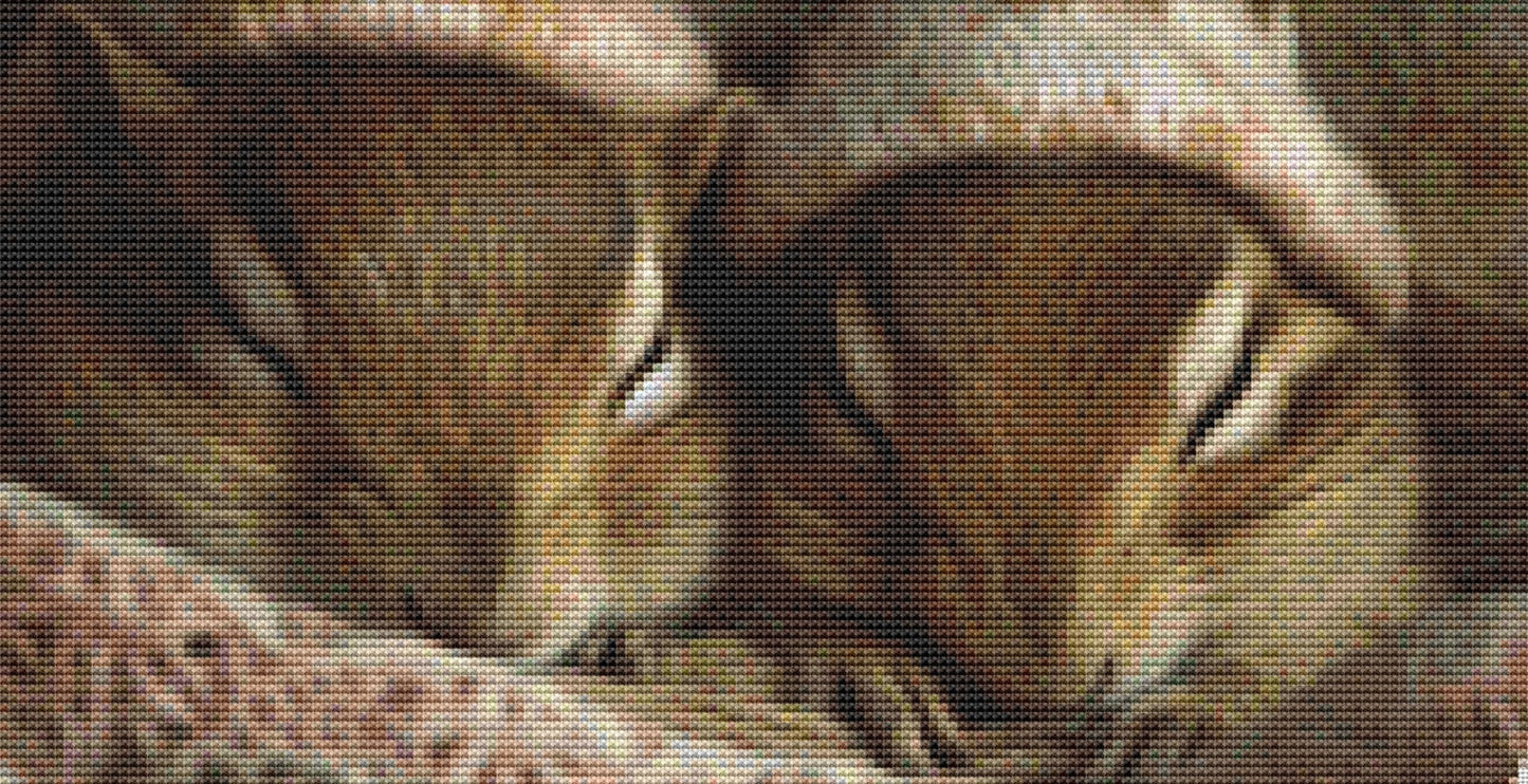 Sleeping Chipmunks (Round) cross stitch pattern by Tammy L. Gross