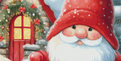 Snowy Christmas Gnome cross stitch pattern by EscapeJournals