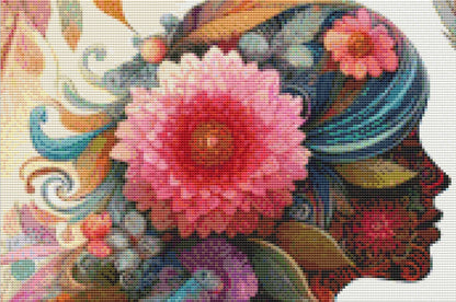 Botanical Reverie Surreal Portrait Tea Ceremony (Max Color) cross stitch pattern by World of Love Hearts/Adrian G. Eyre