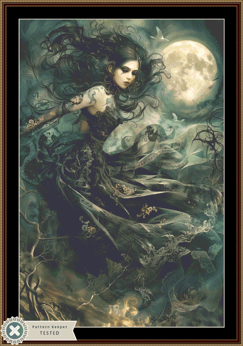 Witch of Night (Max Size) cross stitch pattern by The Art Revivalist