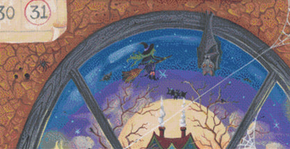 The Window in the Attic cross stitch pattern by Kim Leo licensed by JMS Art Licensing