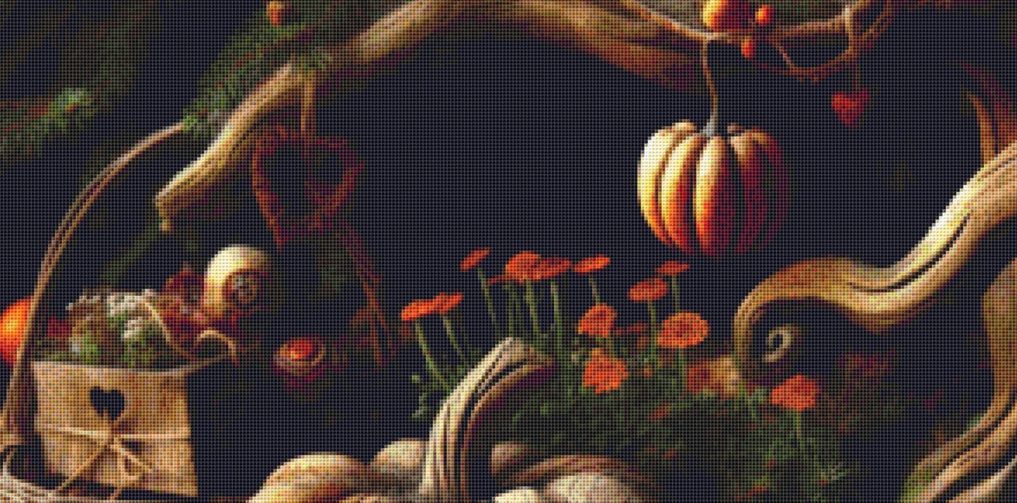 The Witches Tree cross stitch pattern by World of Love Hearts/Adrian G. Eyre