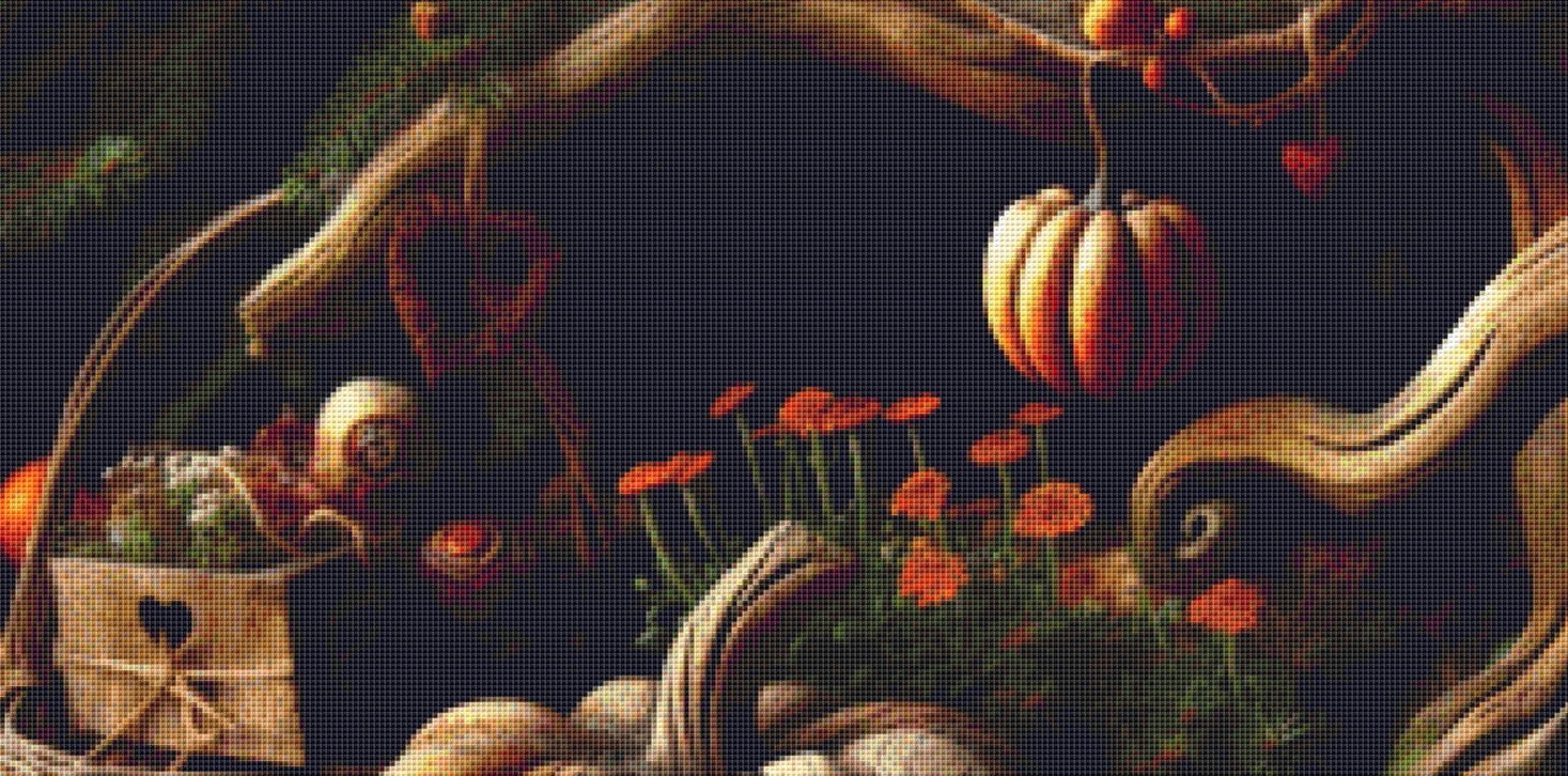 The Witches Tree cross stitch pattern by World of Love Hearts/Adrian G. Eyre