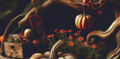 The Witches Tree cross stitch pattern by World of Love Hearts/Adrian G. Eyre