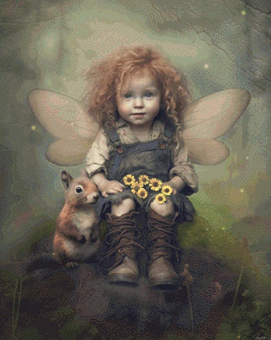 Fairy Curls cross stitch pattern by Tammy L. Gross