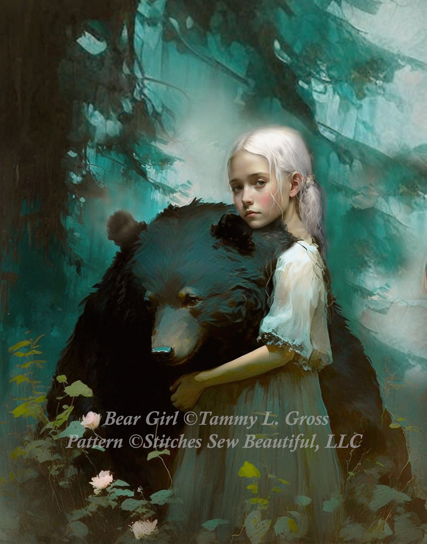 Bear Girl cross stitch pattern by Tammy L. Gross