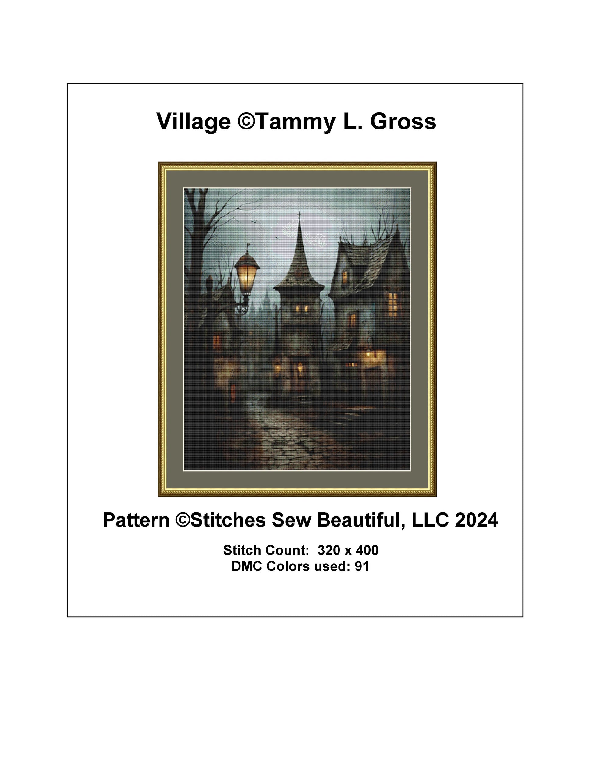Village cross stitch pattern  by Tammy L Gross