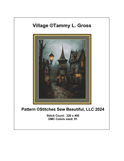 Village cross stitch pattern  by Tammy L Gross