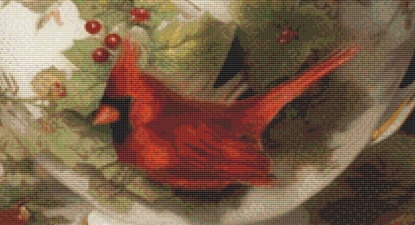 Teacup Squirrel Christmas cross stitch pattern by Tammy L. Gross