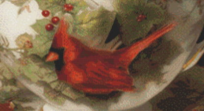 Teacup Squirrel Christmas cross stitch pattern by Tammy L. Gross