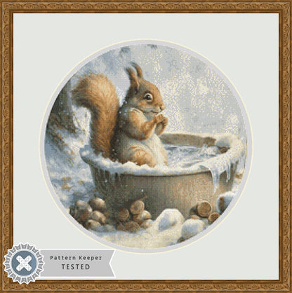 Squirrel (Round) cross stitch pattern by Tammy L. Gross