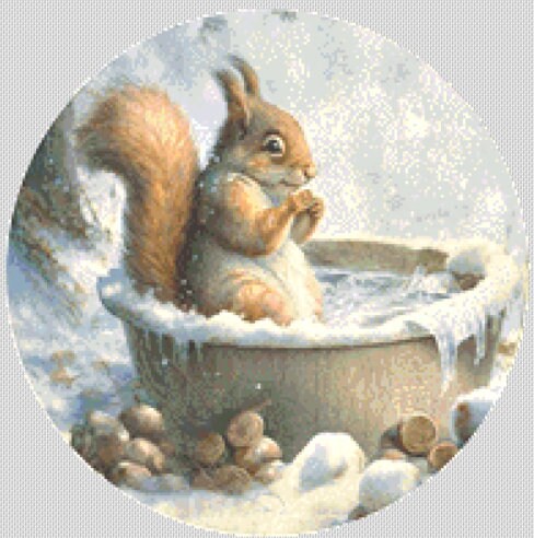 Squirrel (Round) cross stitch pattern by Tammy L. Gross