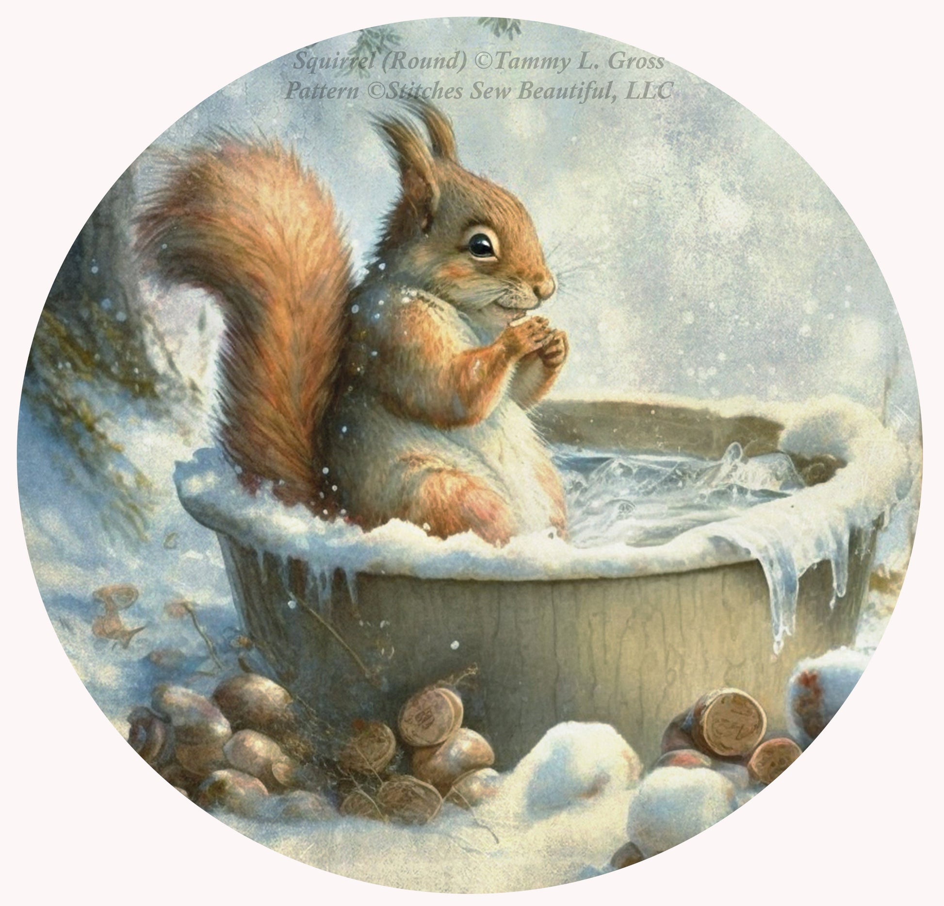 Squirrel (Round) cross stitch pattern by Tammy L. Gross