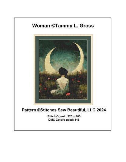Woman cross stitch pattern by Tammy L. Gross