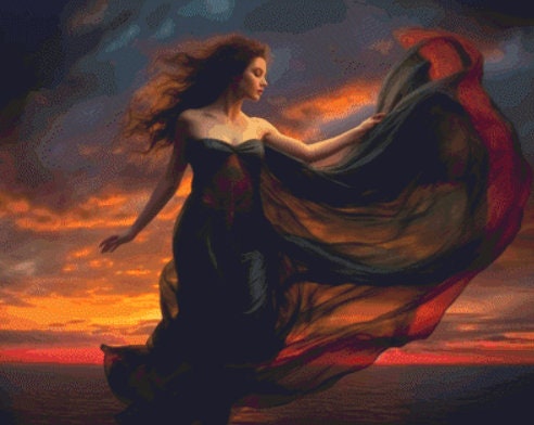 Flowy Woman cross stitch pattern by Tammy L. Gross