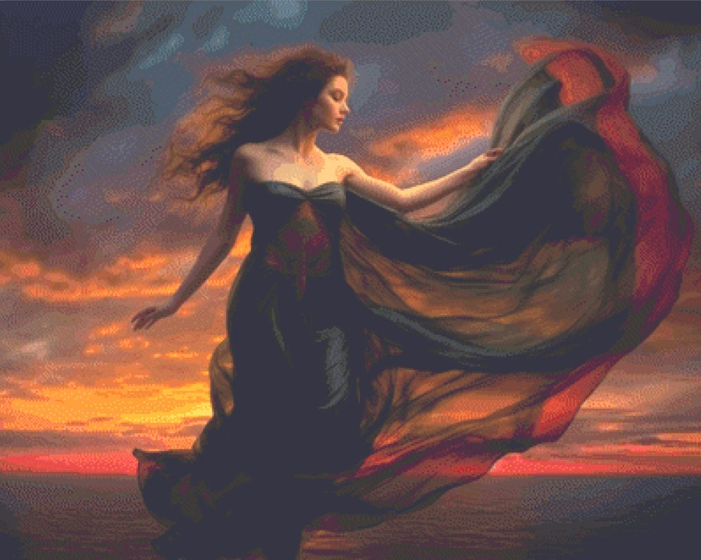 Flowy Woman cross stitch pattern by Tammy L. Gross