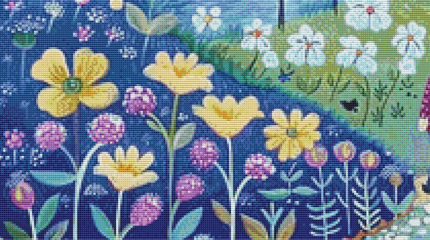 Father and Son Stroll (Max Color) cross stitch pattern by The Art Revivalist