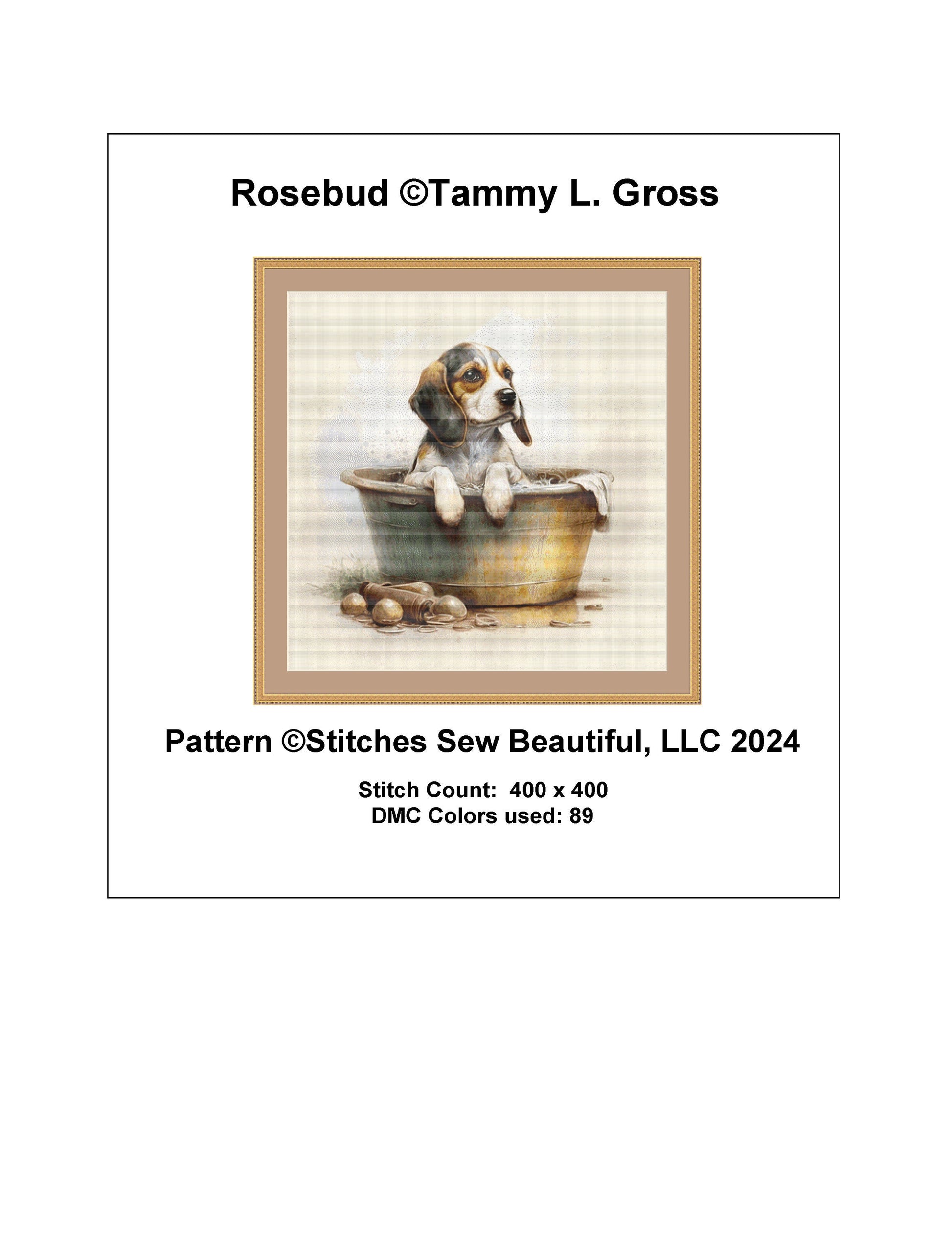 Rosebud cross stitch pattern by Tammy L. Gross