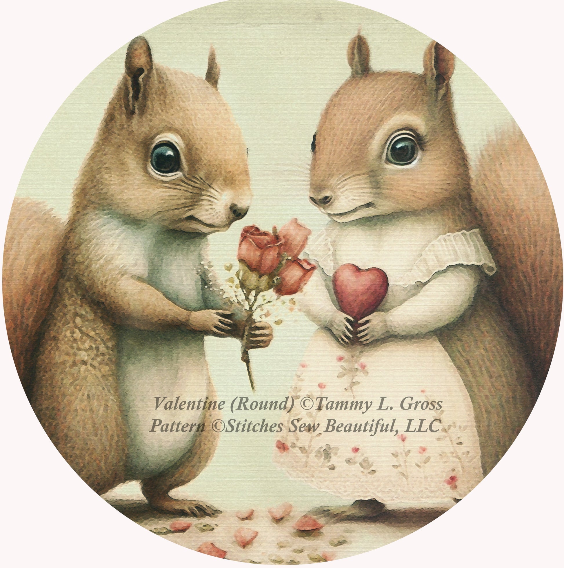Valentine (Round) cross stitch pattern by Tammy L. Gross