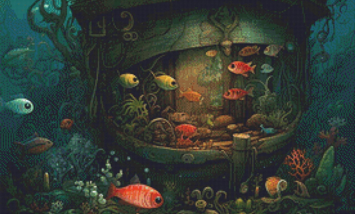 Underwater House Boat cross stitch pattern by LikeInkDrops
